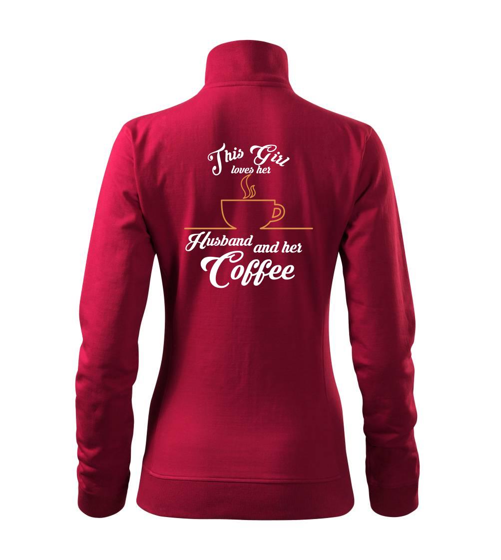 This Girl loves her Husband and her Coffee - Mikina dámská Viva bez kapuce