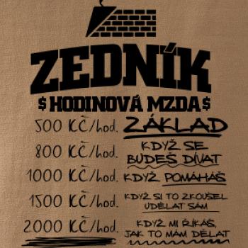 Hodinová mzda zedník Hodinová mzda zedník