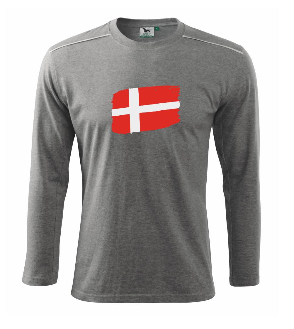 Dánsko vlajka - Triko s dlouhým rukávem Long Sleeve