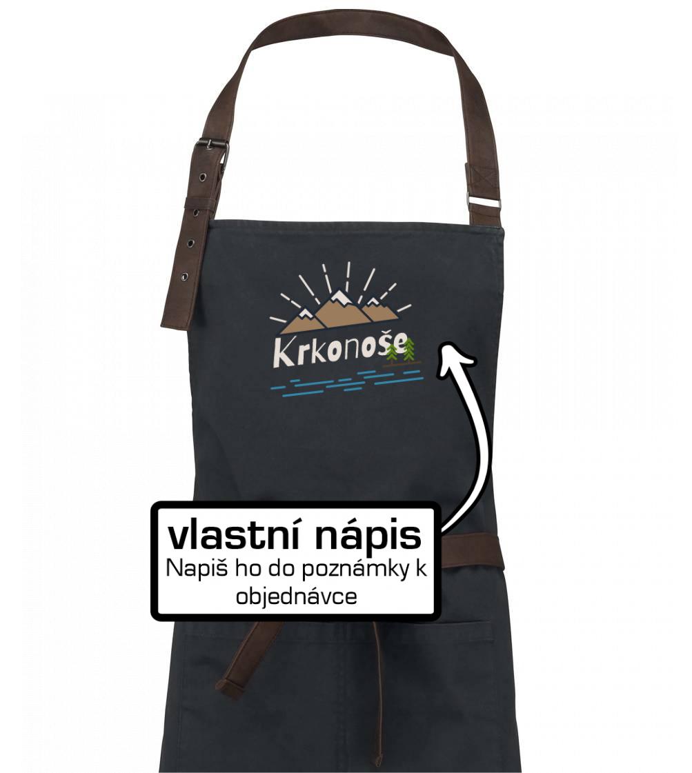 Kreslené hory - vlastní nápis - Zástěra Vintage