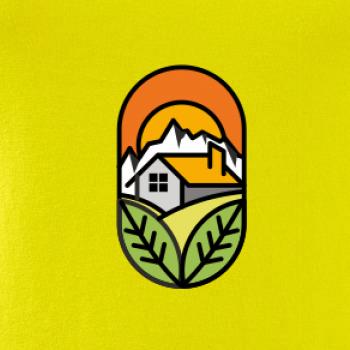 Chalupa při západu slunce