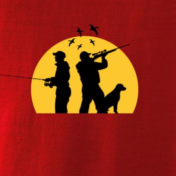 Lovec při západu slunce