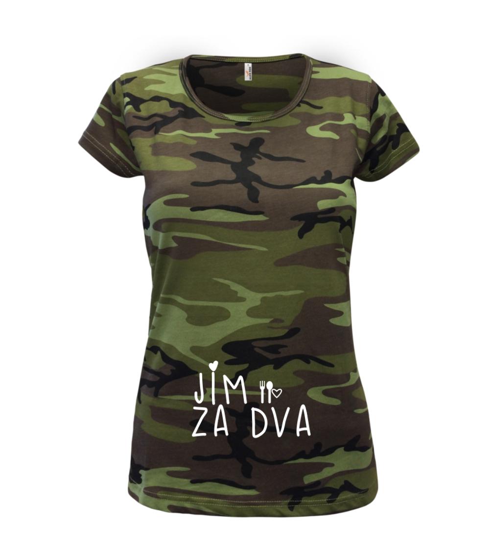 Jím za dva / Piju za tři - Dámské maskáčové triko