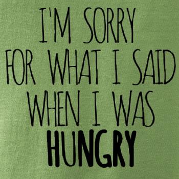 I am sorry for what i said when i was hungry