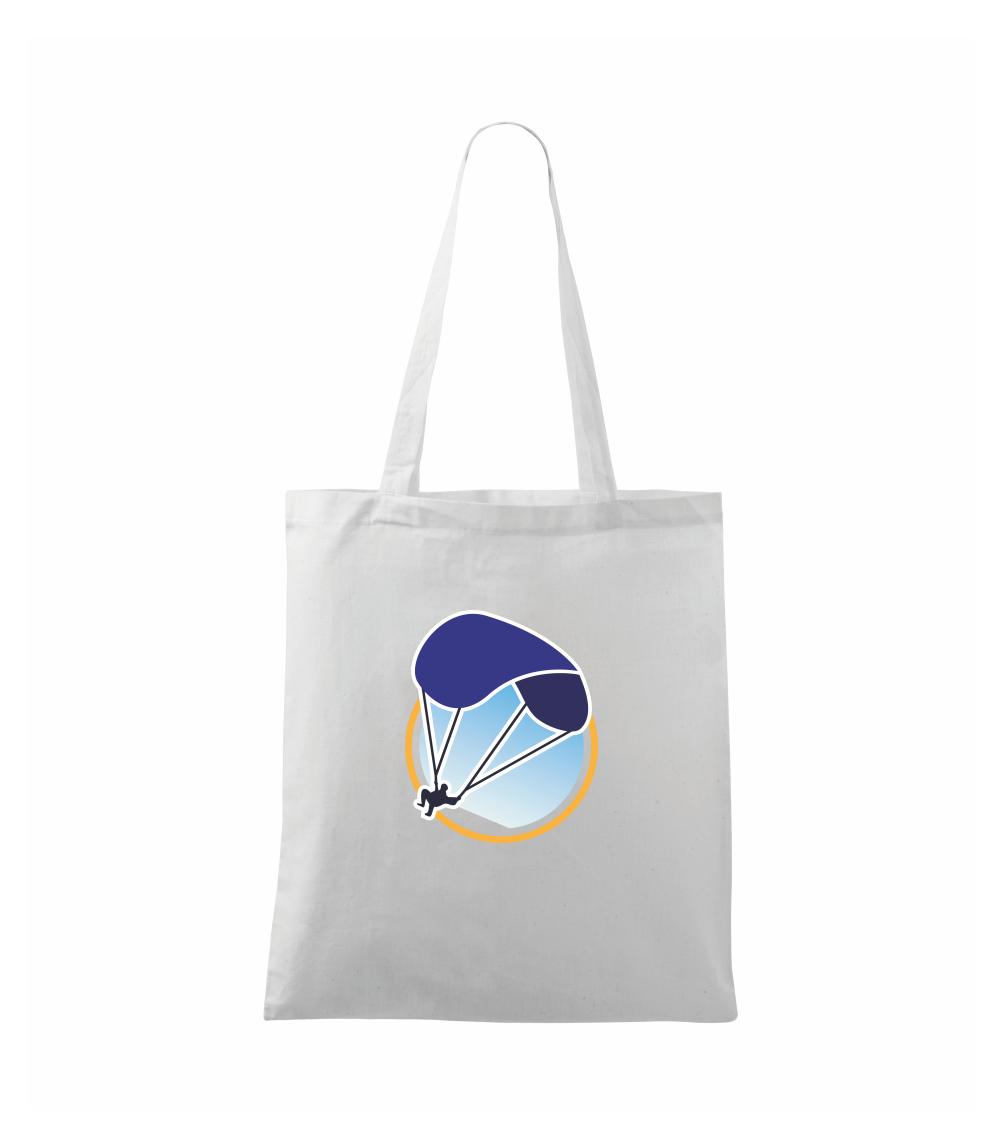 Paragliding modrý padák v kolečku