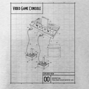 Nákres video game console s joystickem