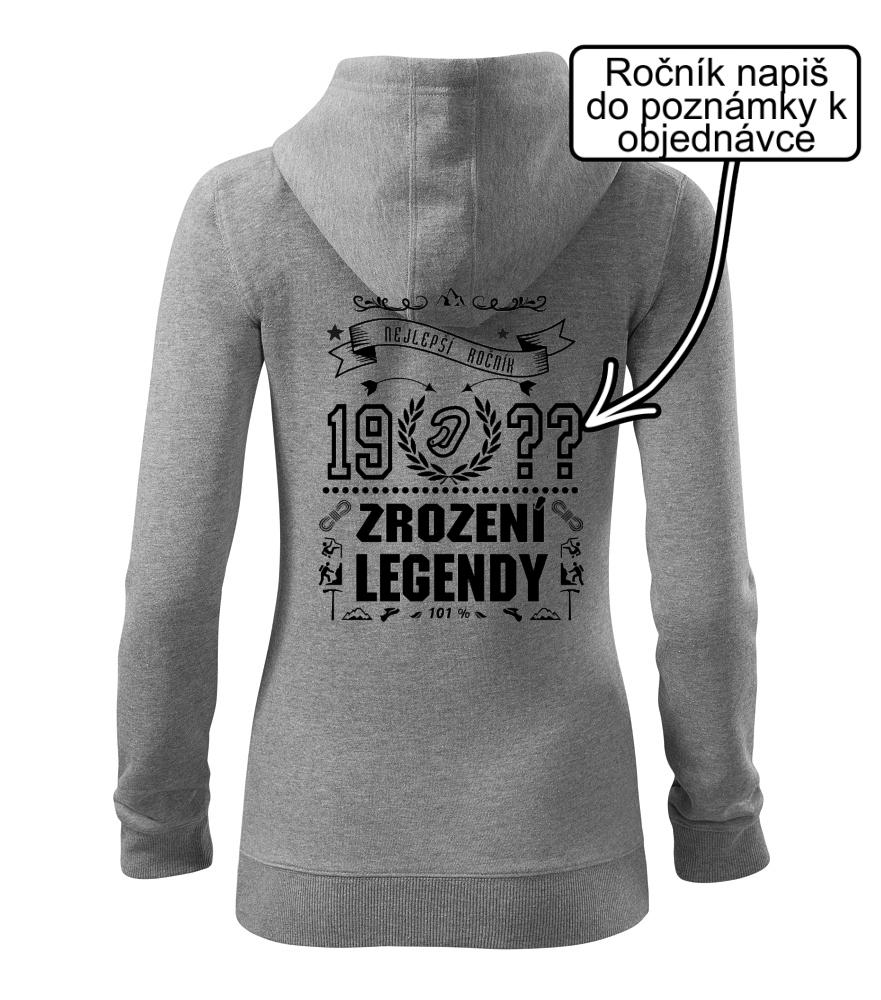 Zrození legendy - pro horolezce - Dámská mikina trendy zipper s kapucí