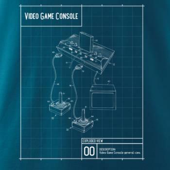 Nákres video game console s joystickem