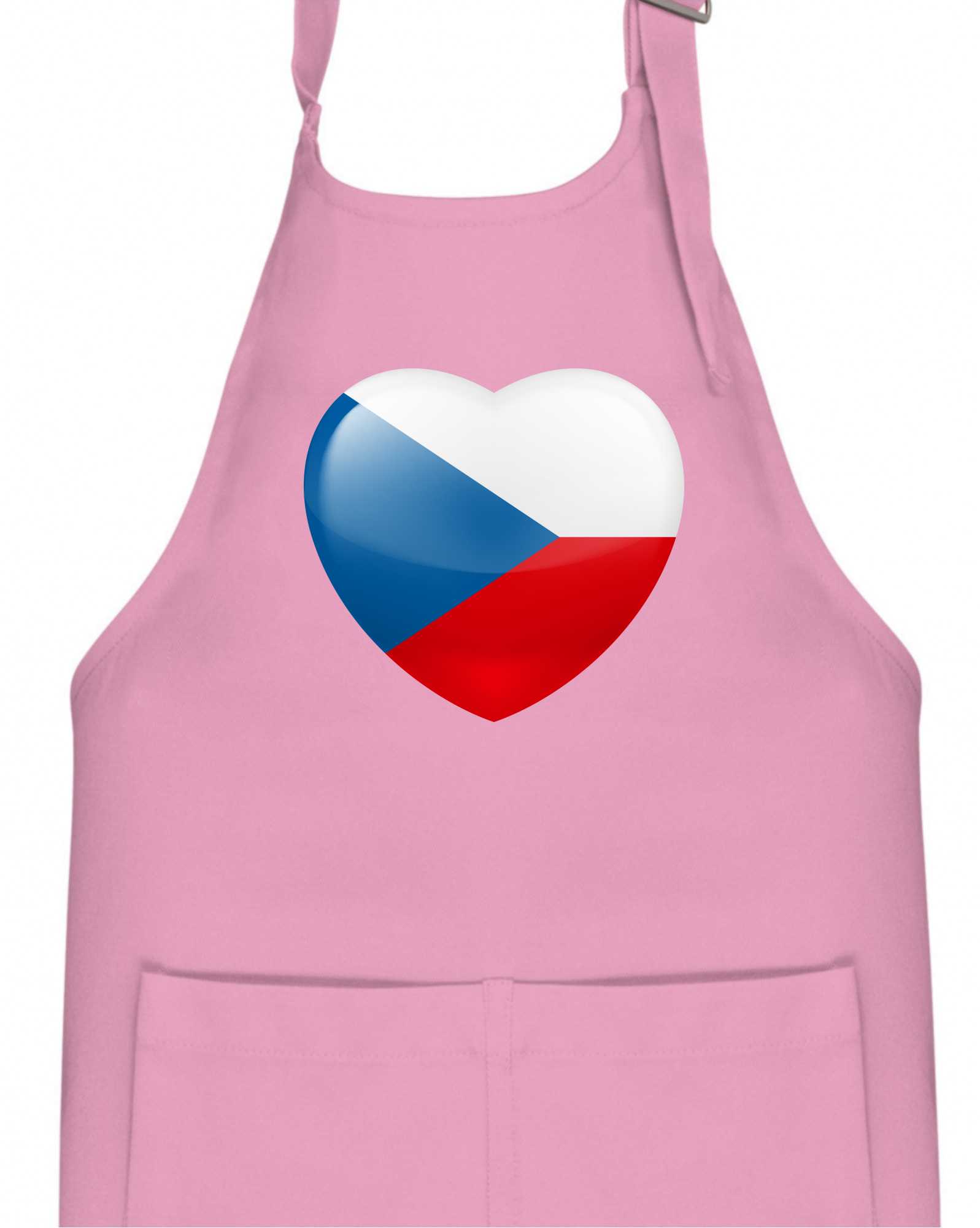 Česká vlajka srdce - Dětská zástěra na vaření