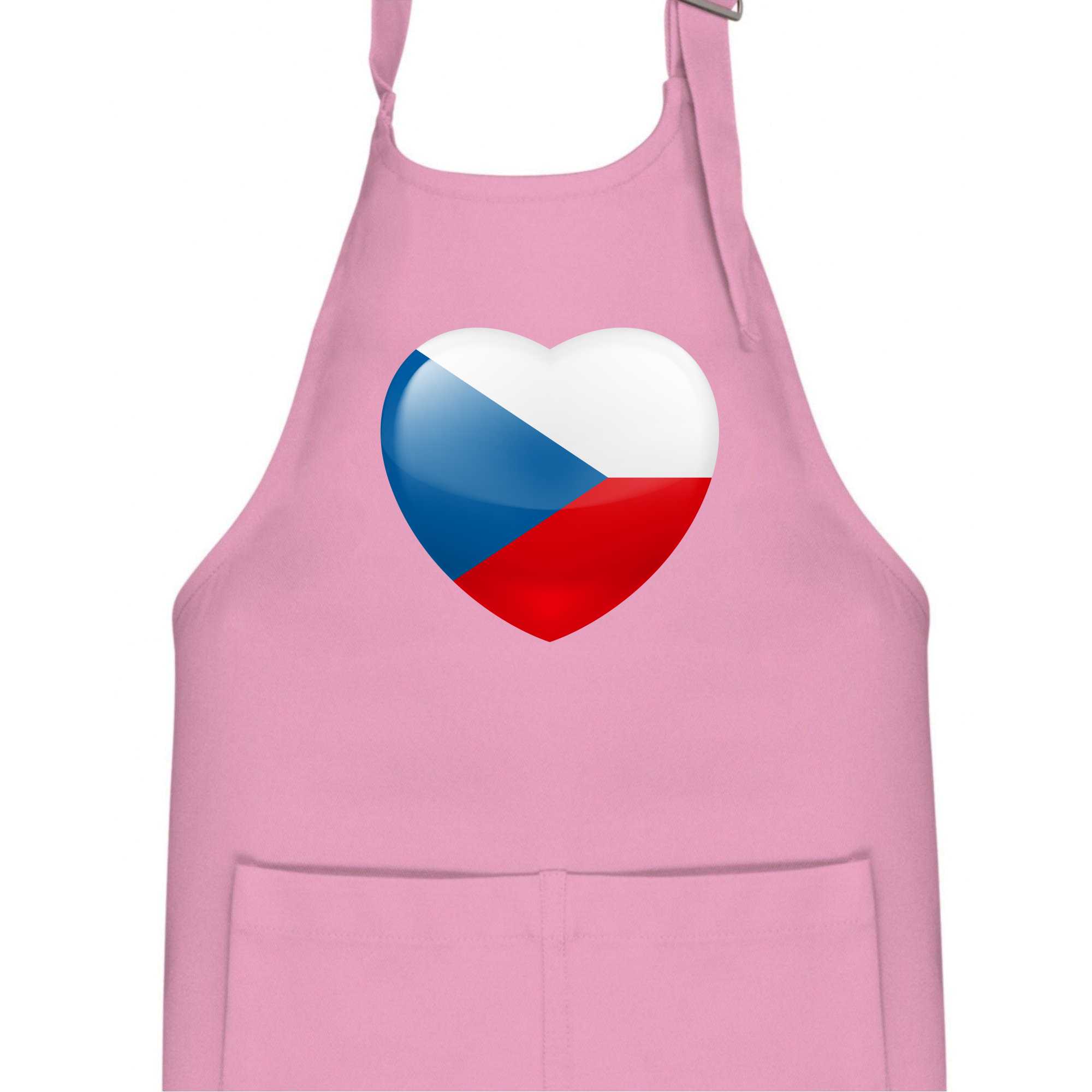 Česká vlajka srdce - Dětská zástěra na vaření