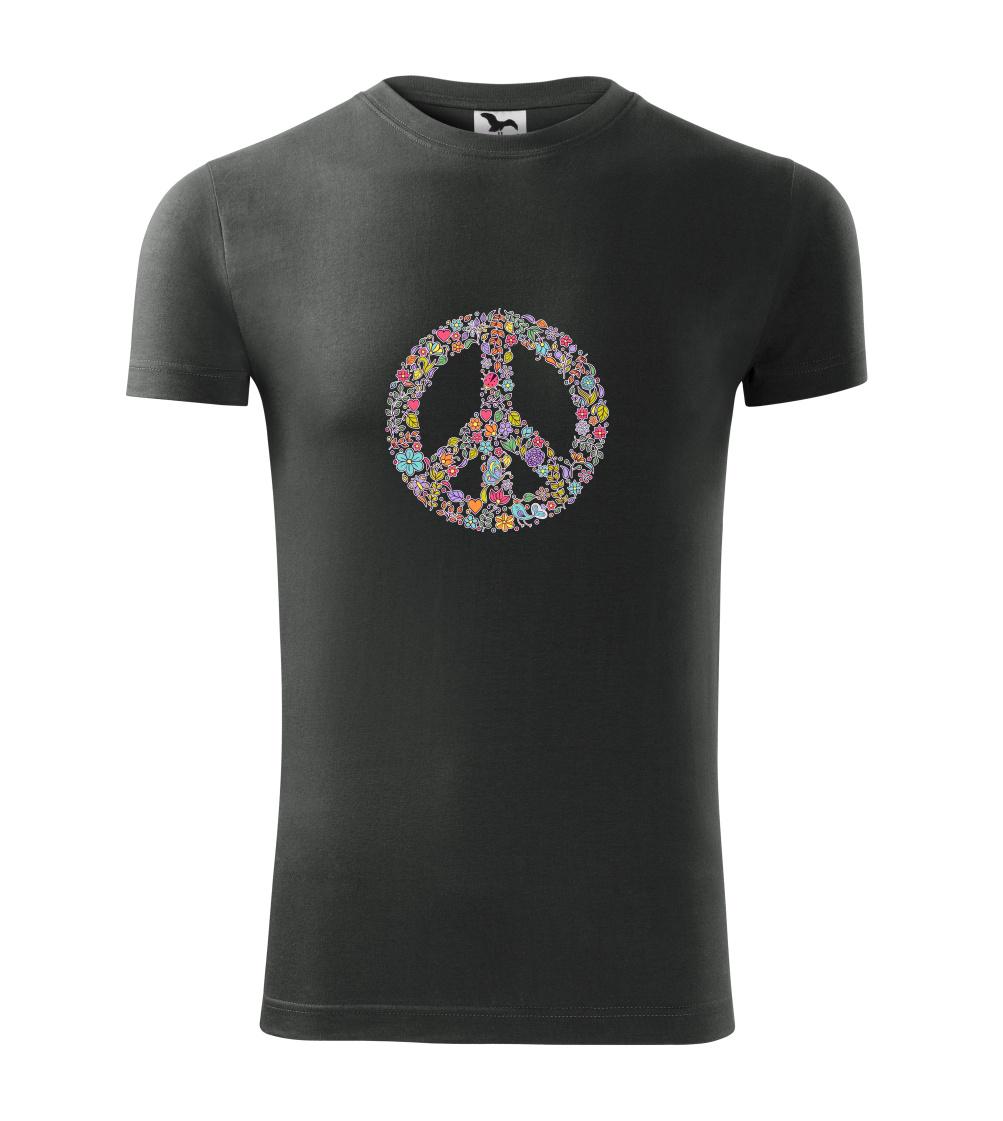 Peace symbol lístečky - Viper FIT pánské triko