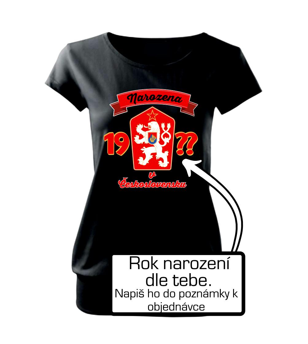 Narozen v Československu - barevné - vlastní ročník - Volné triko city