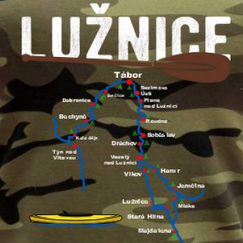 Mapa řeky Lužnice