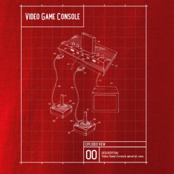 Nákres video game console s joystickem
