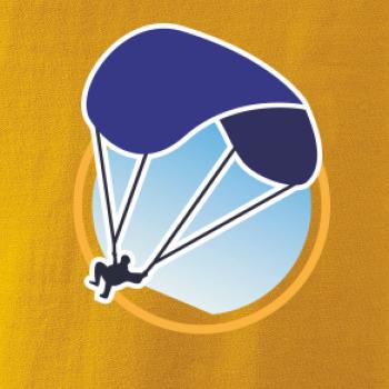 Paragliding modrý padák v kolečku