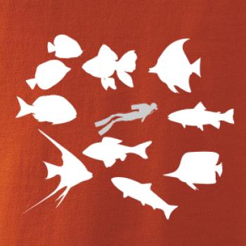 Potápeč ryby čtverec