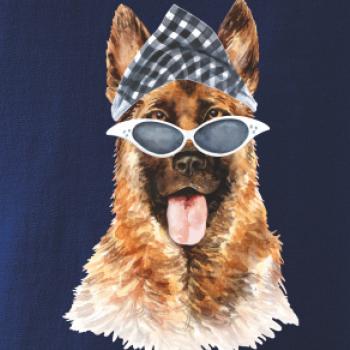 German shepherd se šátkem