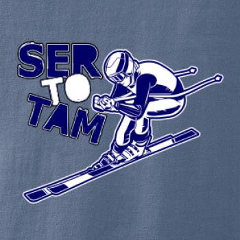 Lyžař ser to tam