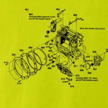 Nákres uzávěrka starý fotoaparát