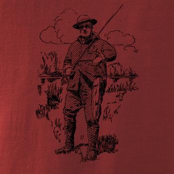 Kreslený rybář s úlovkem