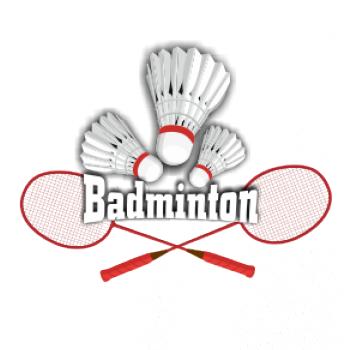 Badminton - nápis s košíky