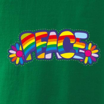 Peace nápis duhový
