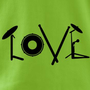 Love bubeník nápis