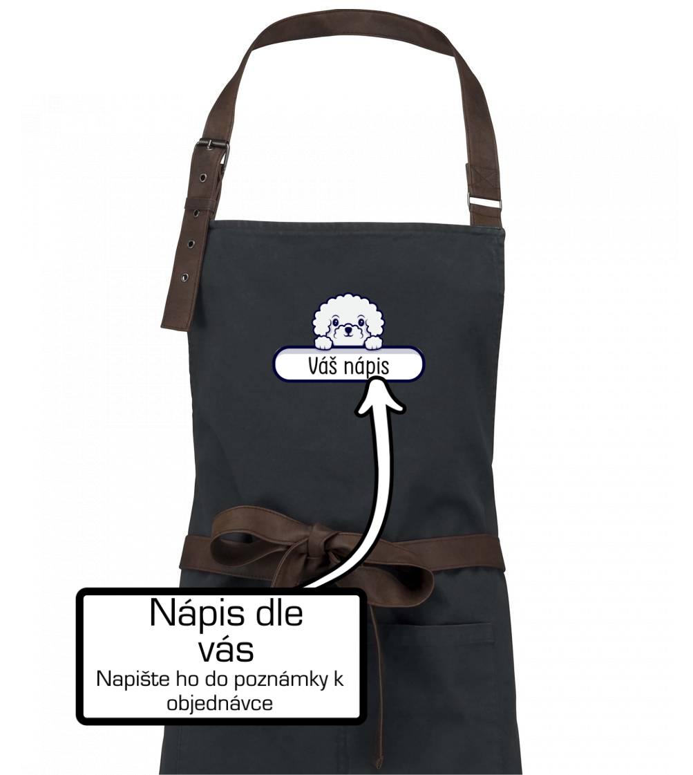 Bišonek - Váš nápis - Zástěra Vintage