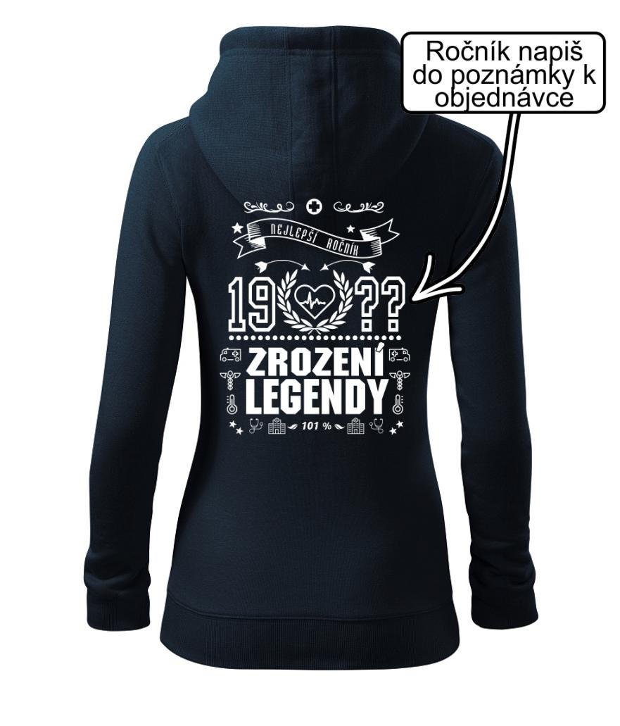 Zrození legendy - pro doktora - Dámská mikina trendy zipper s kapucí