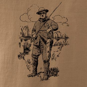 Kreslený rybář s úlovkem