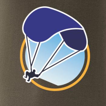 Paragliding modrý padák v kolečku