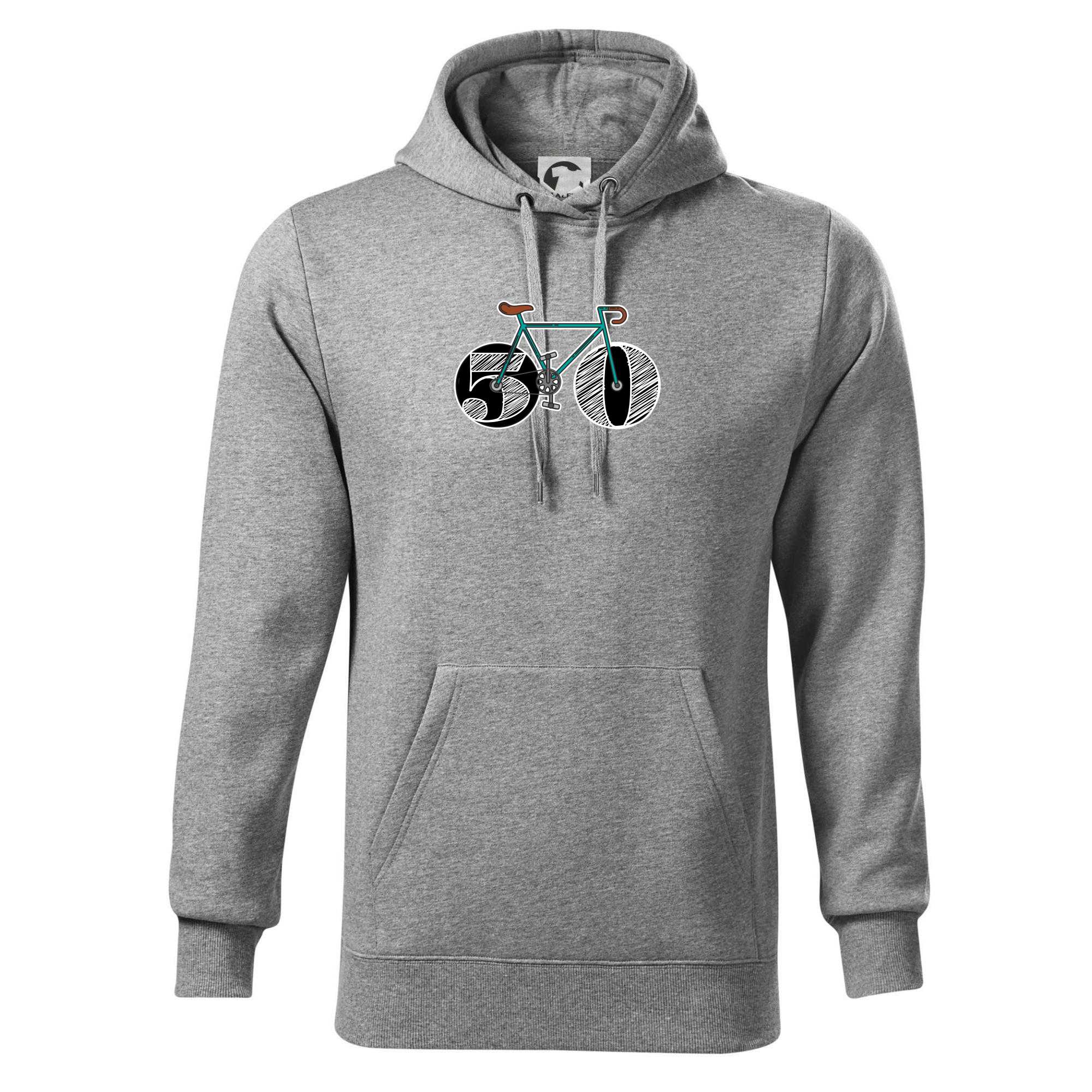 Narozeniny 50 let na kole - Mikina pánská Cape s kapucí - 4XL ( Tmavě šedý melír )