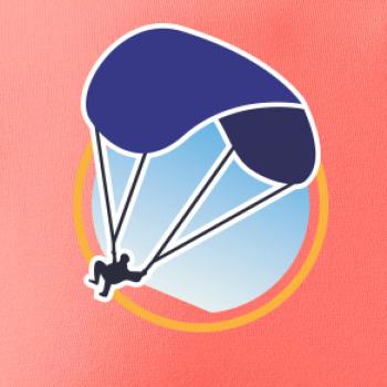 Paragliding modrý padák v kolečku