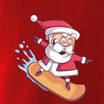 Santa jezdící na snowboardu