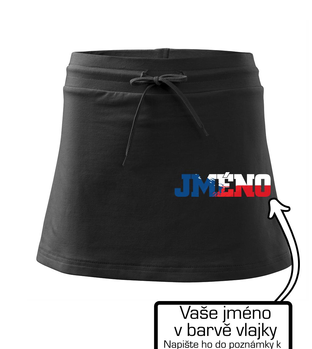 Česká vlajka, vlastní jméno - Sportovní sukně - two in one