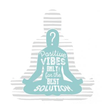 Joga - think positive šedá