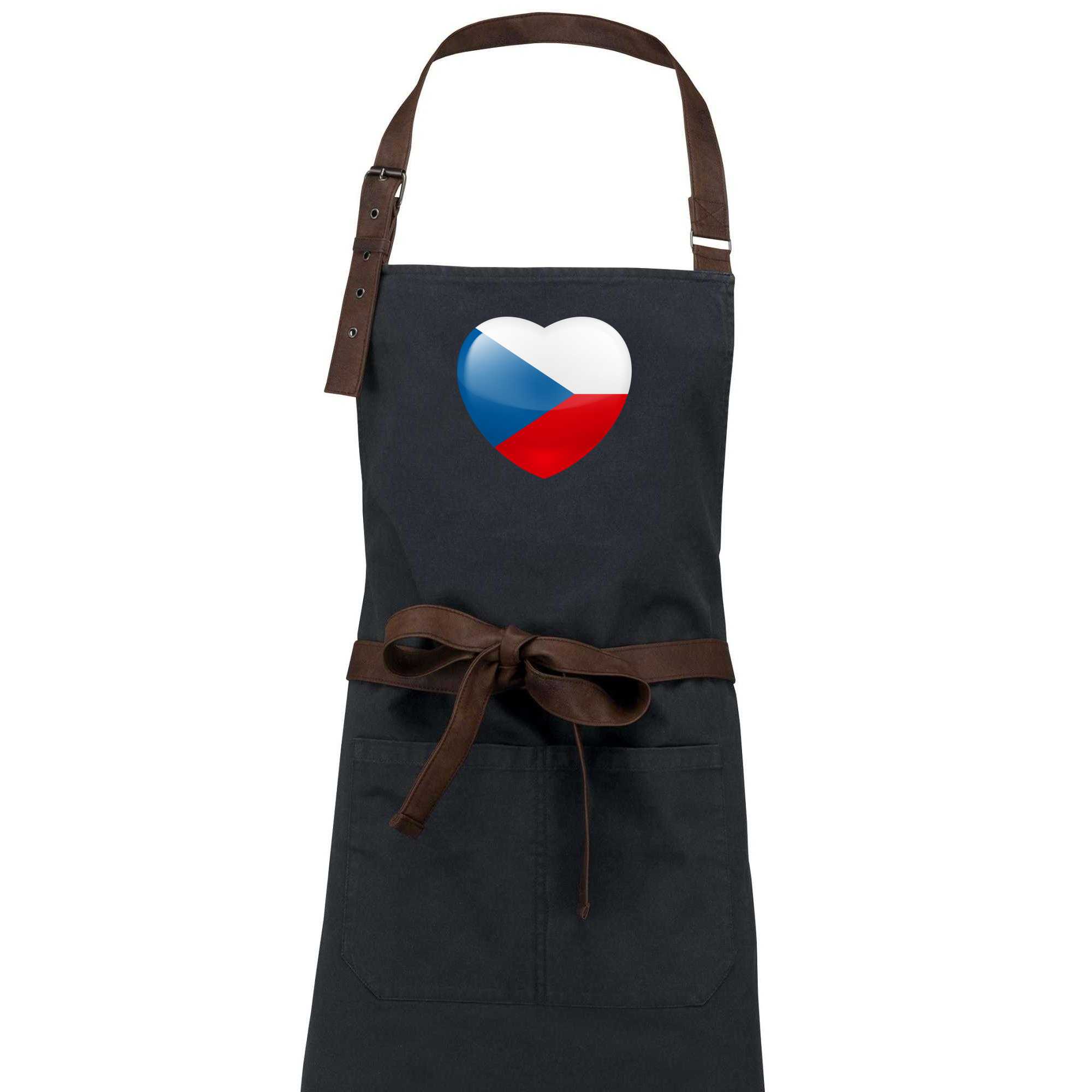 Česká vlajka srdce - Zástěra Vintage