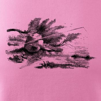 Kreslený prut opřený o kámen