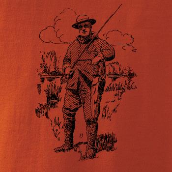 Kreslený rybář s úlovkem