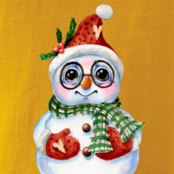 Sněhulák kreslený s brýlemi