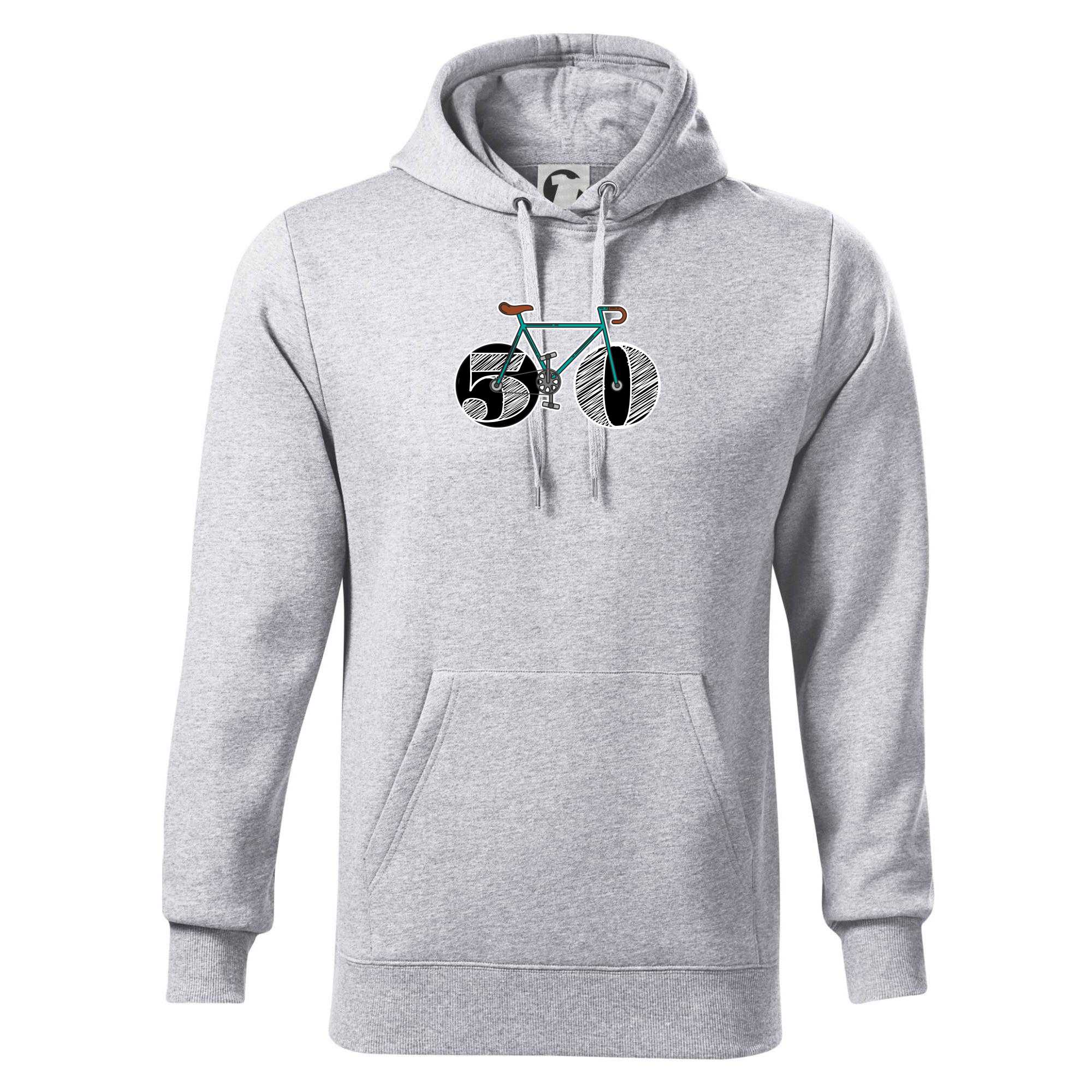 Narozeniny 50 let na kole - Mikina pánská Cape s kapucí - 4XL ( Světlešedý Melír )