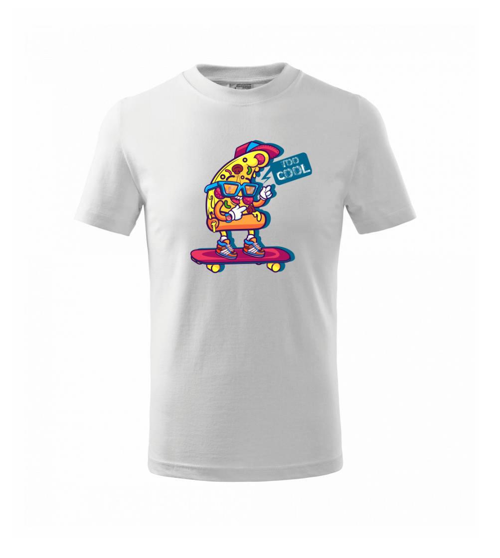 Pizza slice with skateboard