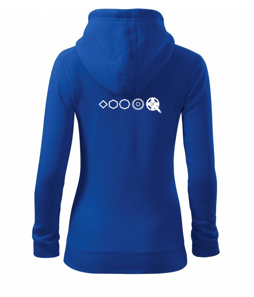 Evoluce pedály - Dámská mikina trendy zipper s kapucí