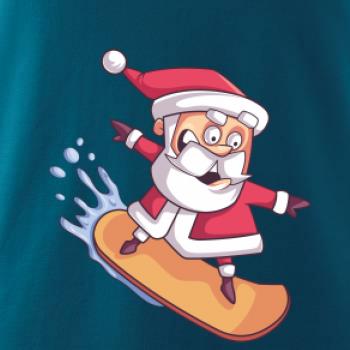 Santa jezdící na snowboardu