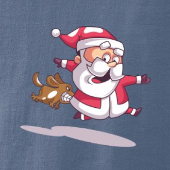 Santa se zakousnutým psem