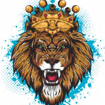 Lev kreslený s korunou