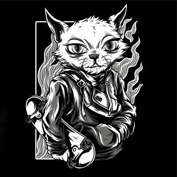 Independent Cat Black and White