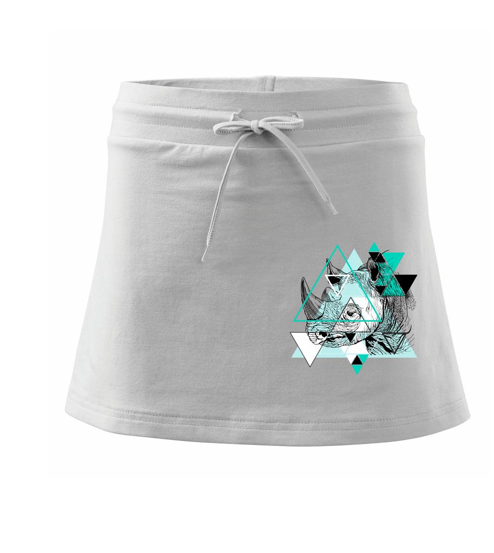 Bílý nosorožec (Pecka design) - Sportovní sukně - two in one