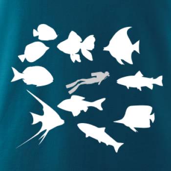 Potápeč ryby čtverec