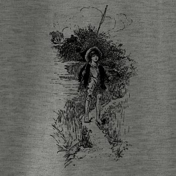 Kreslený kluk s prutem